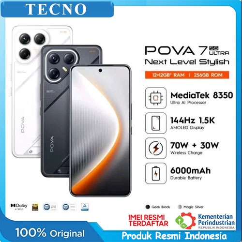 Tecno Pova 7 Ultra 5G Ram 12/256GB Garansi Resmi