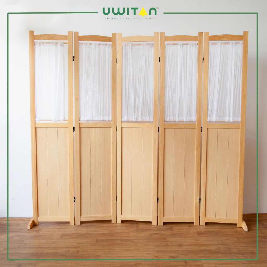 Uwitan Sketsel Vitrage New Large Natural – Pembatas Ruangan Partisi Ruang Tamu Sekat untuk Ruang Kel