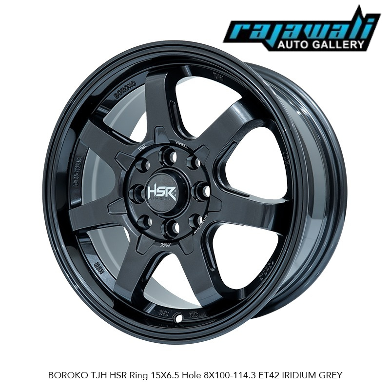 VELG 15 BOROKO TJH LEBAR 6,5 PCD 4X100 4X114,3 GREY RING 15 BUAT BRIO AVANZA XENIA LIVINA CALYA JAZZ