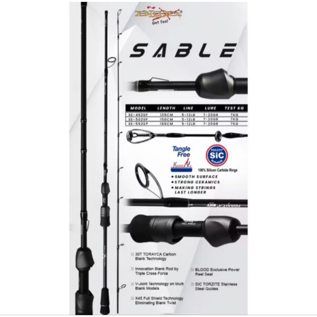 JORAN BLOOD SABLE - 30T CARBON - Tangle Free K Torzite SIC Guide