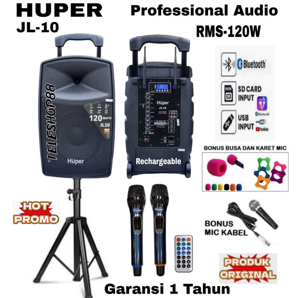 Huper JL10 speaker aktif portable Huper JL 10 120watt original new