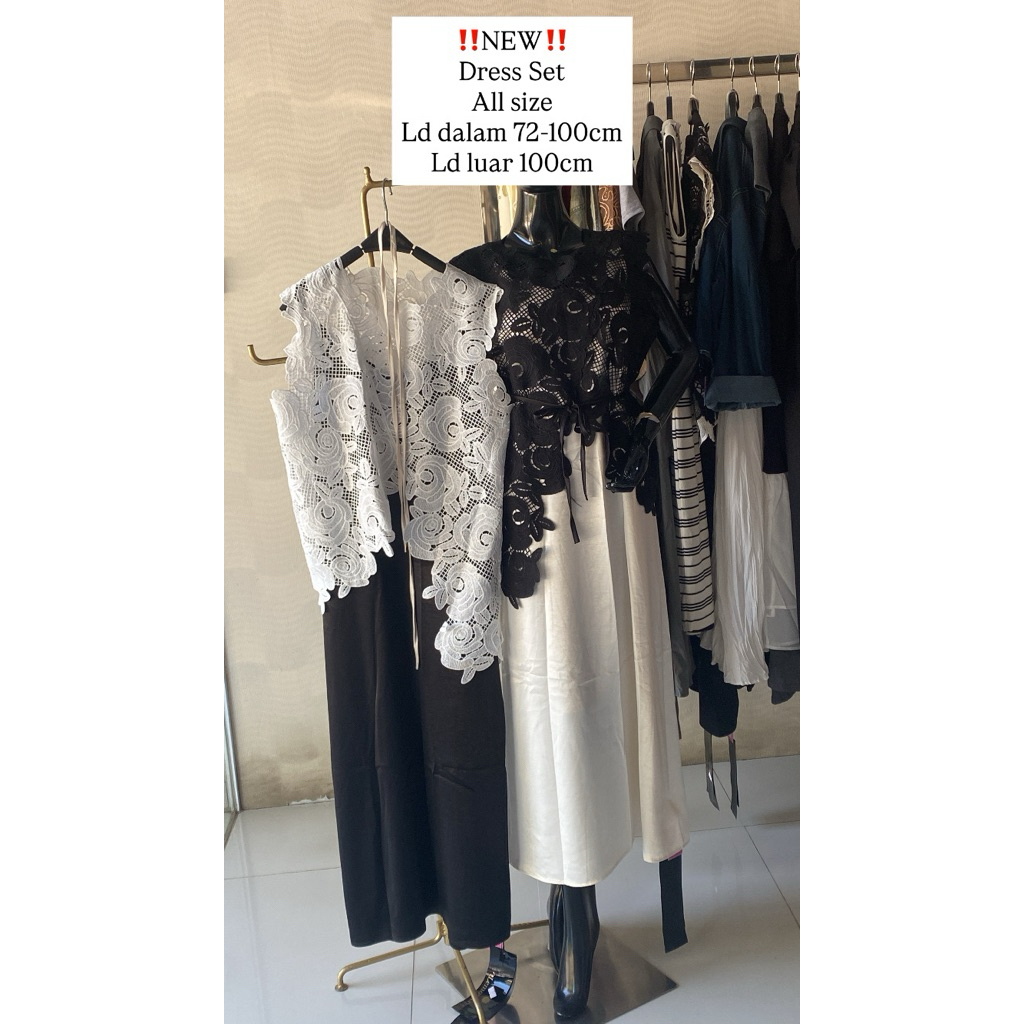DRESS SET WANITA//dress set brokat//dress set wanita terbaru