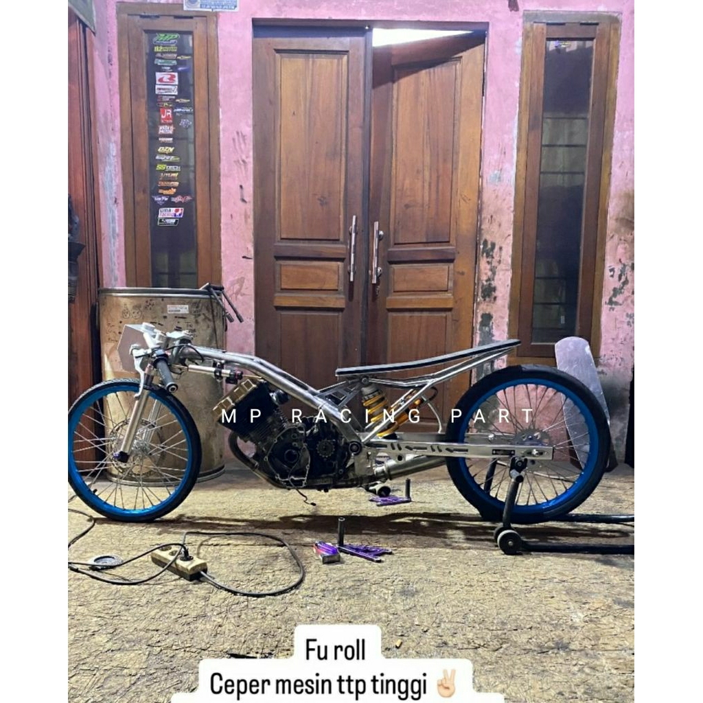 frame kerangka sasis batangan rangka drag satria Fu 500m selembar bebas bobot 5,5kg
