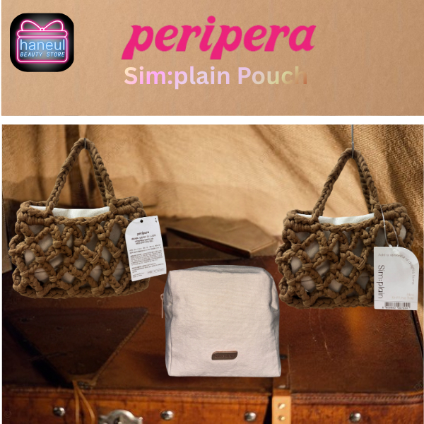 [READY-PASTI ORI] PERIPERA Sim:Plain Pouch | Daily Pouch/Makeup Pouch [Haneul]