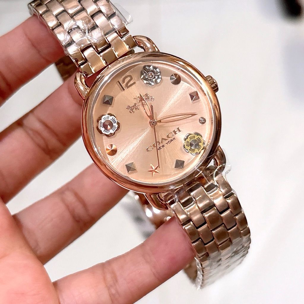 Jam Tangan Wanita Coach Flower Stainless Steel Ladies Watches