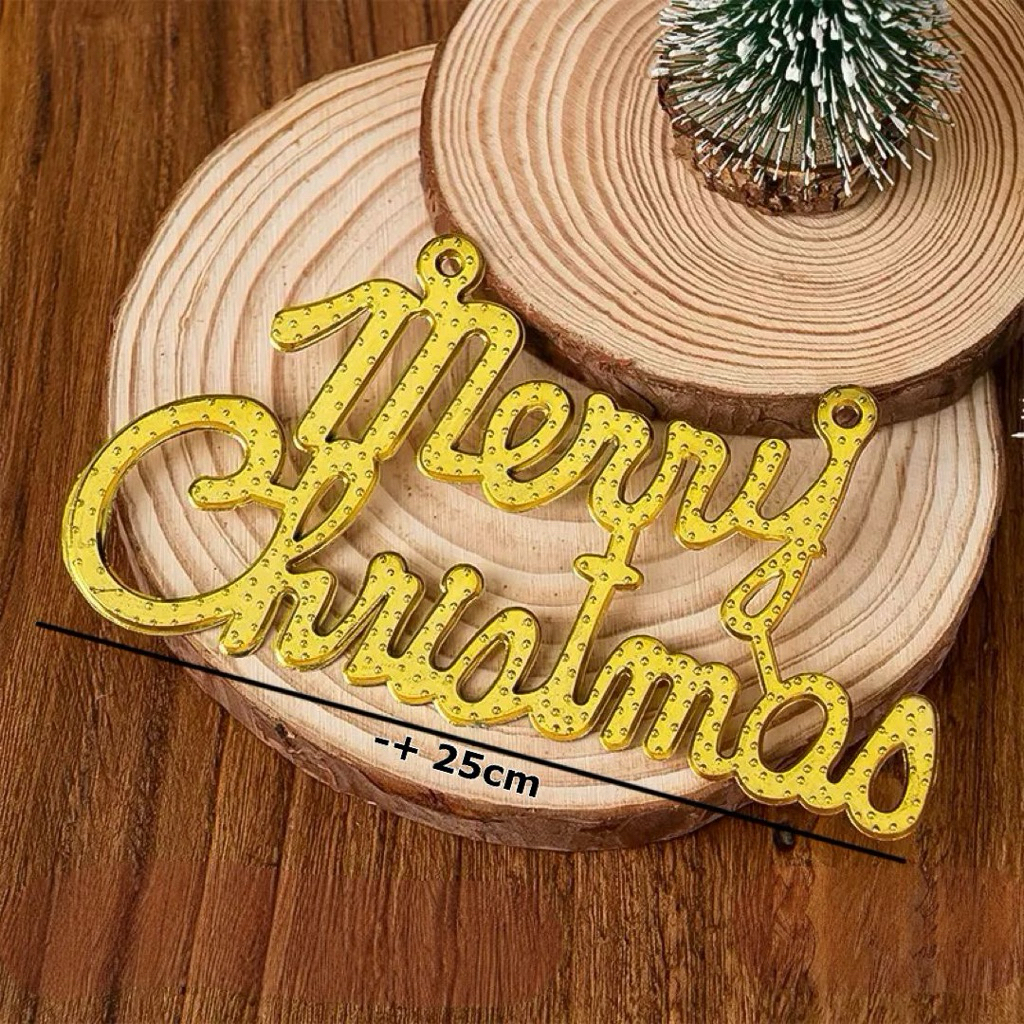 Tulisan Merry Christmas kecil/tulisan merry christmas gold/Hiasan hampers