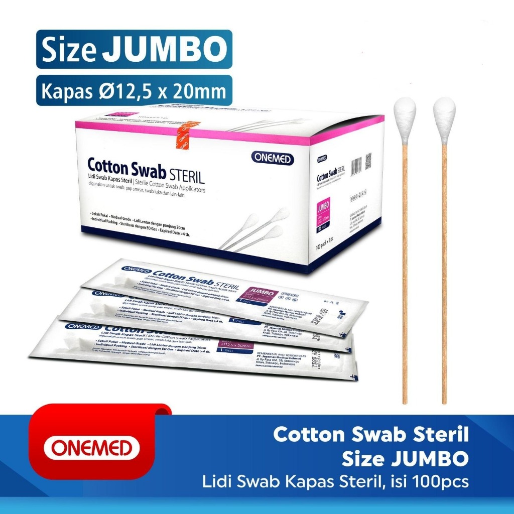 Cotton Swab Steril Jumbo  isi 100pcs