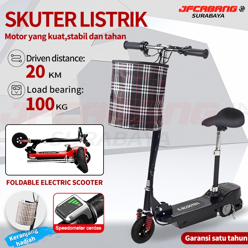 Sepeda Lipat Listrik Awet 25km Sepeda Listrik Dewasa 10 Inchi Scooter Listrik Murah