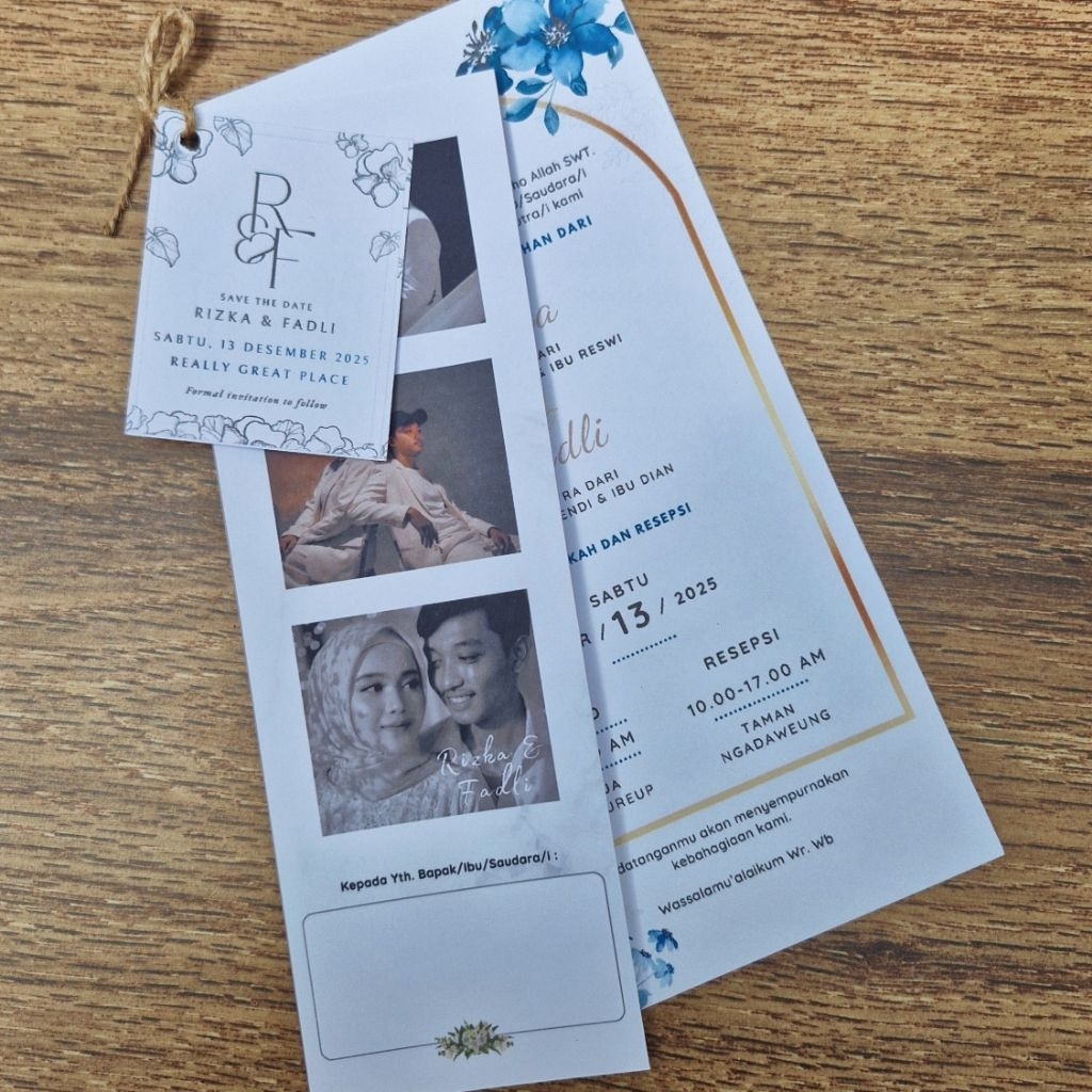 UNDANGAN TALI RAMI RUSTIC 3 LAYAR