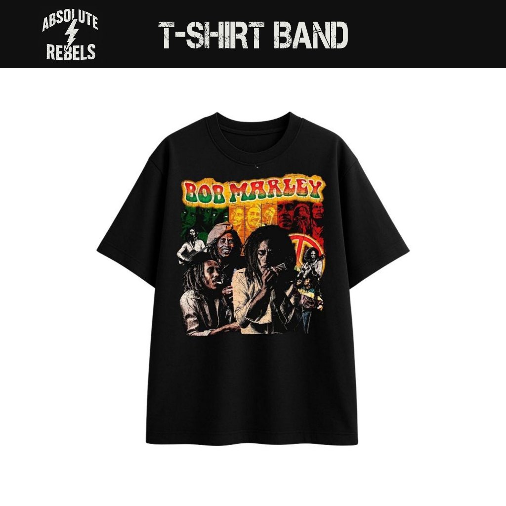 ABSOLUTE T-shirt Kaos Band BOB MARLEY REGGAE | Kaos Musik | Bootleg | Combed 24s | Unisex