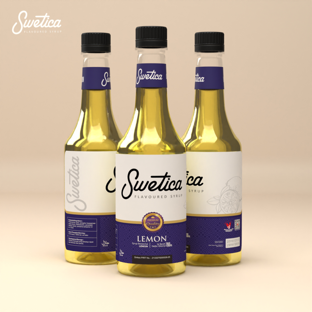 Sirup Lemon Swetica Premium 760 ml | Segar dan Otentik | Lemon Syrup Campuran Kopi Kekinian Horeca