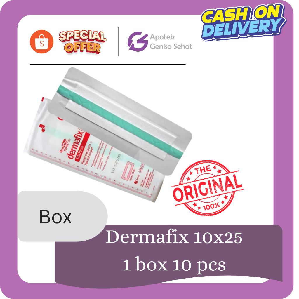 Dermafix 10 x 25 | Plester Luka Anti Air | Waterpoof | Sesar | Cesar