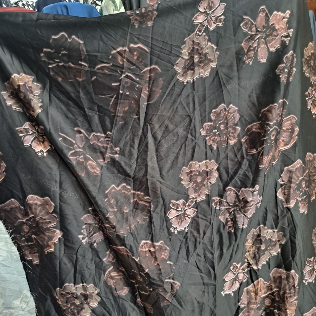 kain silk armany luxury - kain armany silk premium - kain silk luxury motif bunga [nd114]