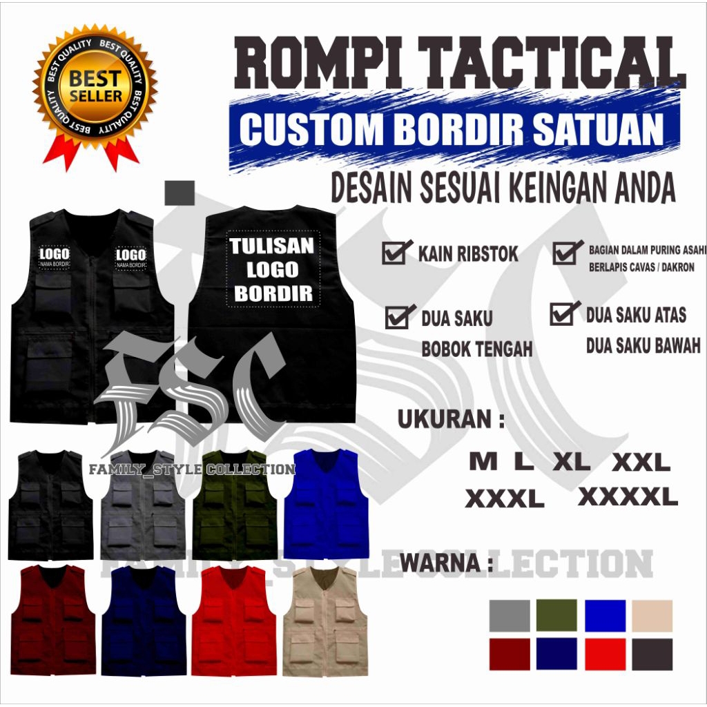 Rompi Tactical Custom Bordir Satuan