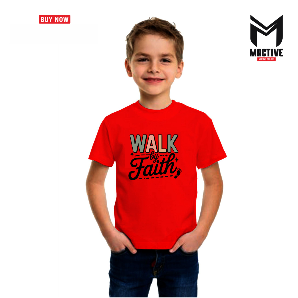KAOS ANAK WALK BY FAITH CHRISTMAS KAOS NATAL  USIA 1-12 tahun COTTON COMBED 30S - MACTIVE