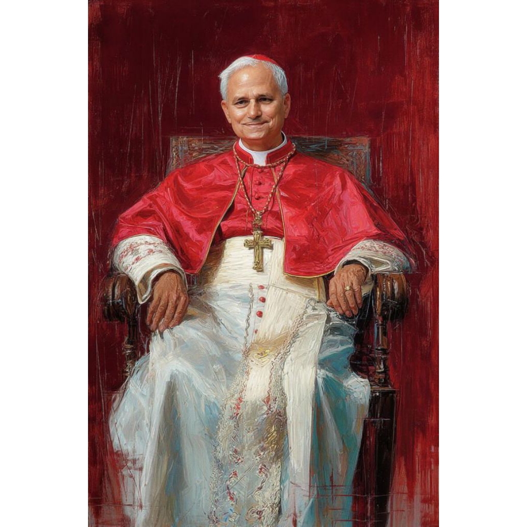 Lukisan Paus Leo 14 Pope Leo XIV Painting