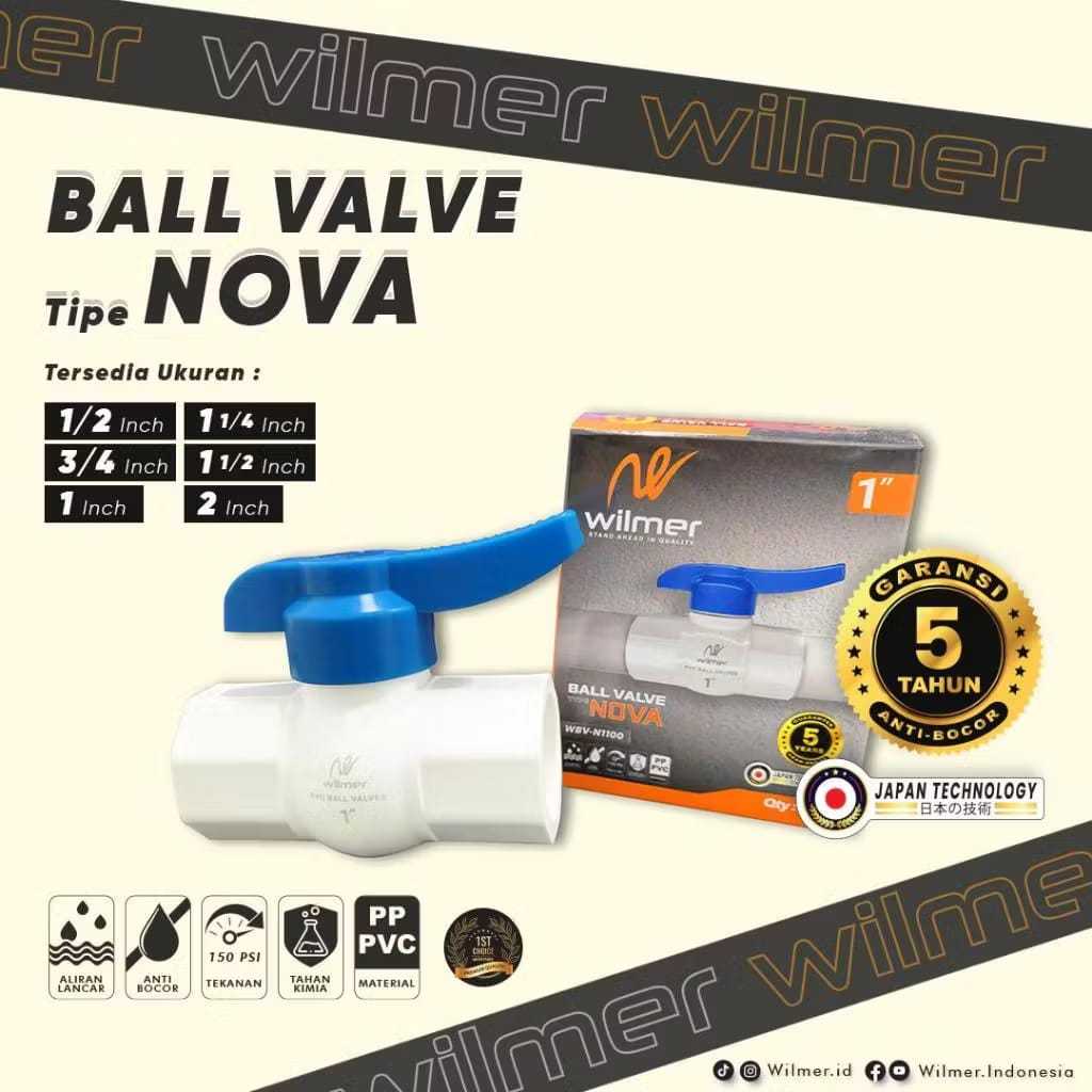 WILMER Ball Valve Type Nova Stop Kran PVC WBV-N1XXX