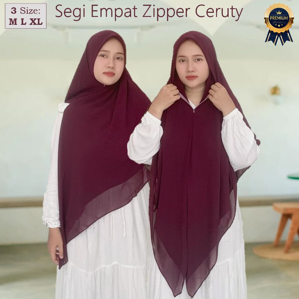 jilbab umroh segitiga instan jumbo zipper ceruty babydoll premium