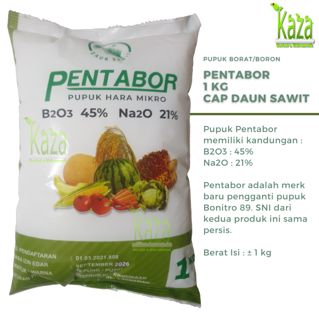 Pupuk Borat Pentabor 1 kg Identik Bonitro 89 - Cap Daun Sawit Boron Borate B2O3 HGFB