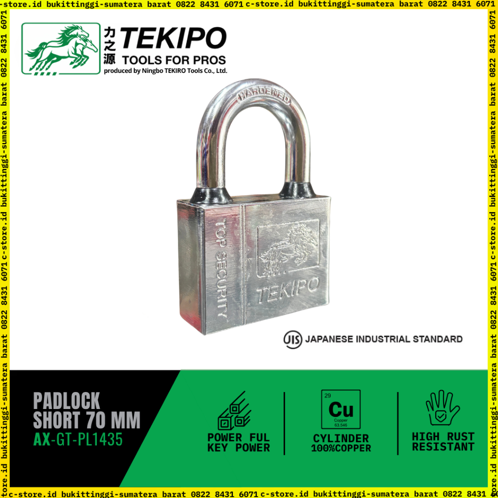TEKIPO AX-GT-PL1435 GEMBOK PENDEK 70MM | PADLOCK SHORT