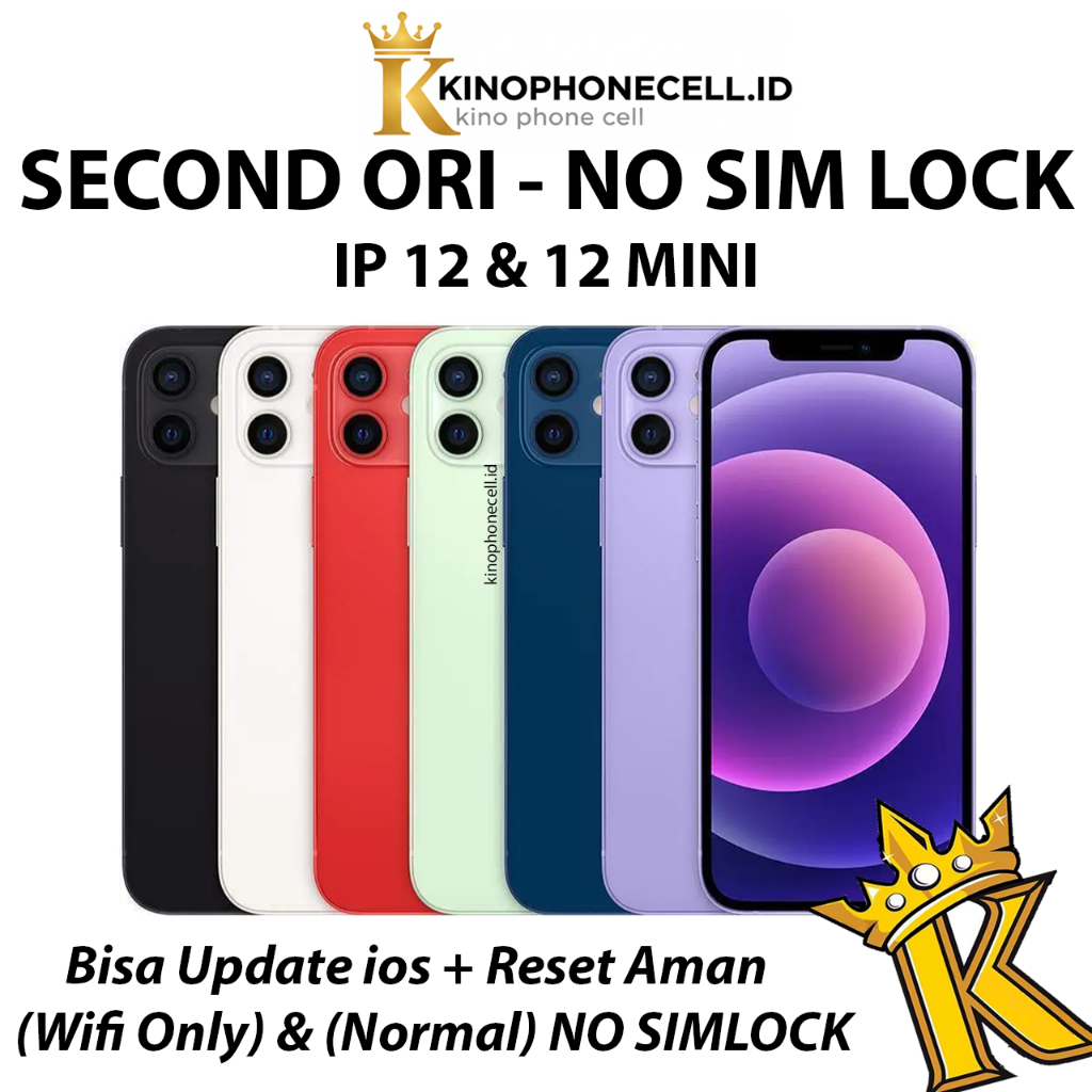 IP 12 / IP 12 Mini inter Normal 64GB 128GB 256GB Second Bekas