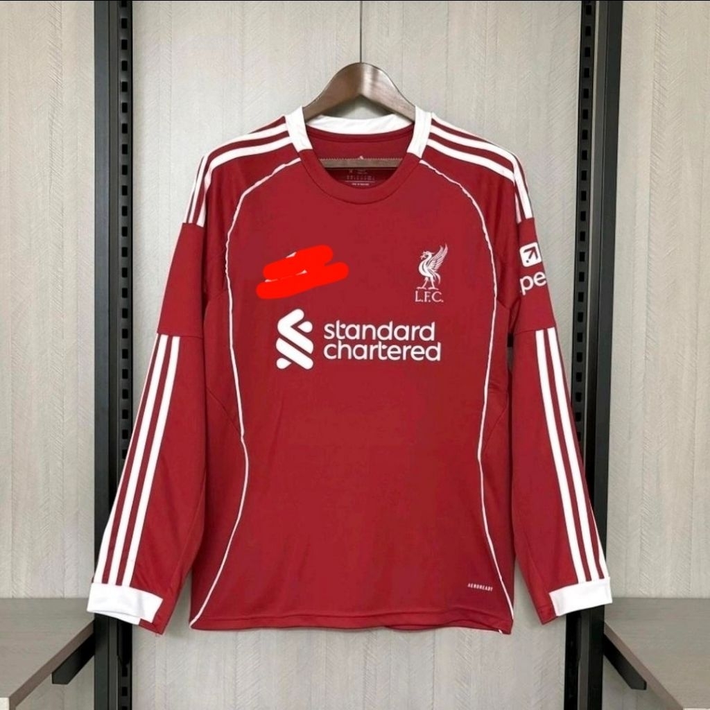 Jersey Kaos Baju Sepak Bola Liverpool Liverpol Liverpul LFC Home Away 3rd The Red Reds Merah LongSle