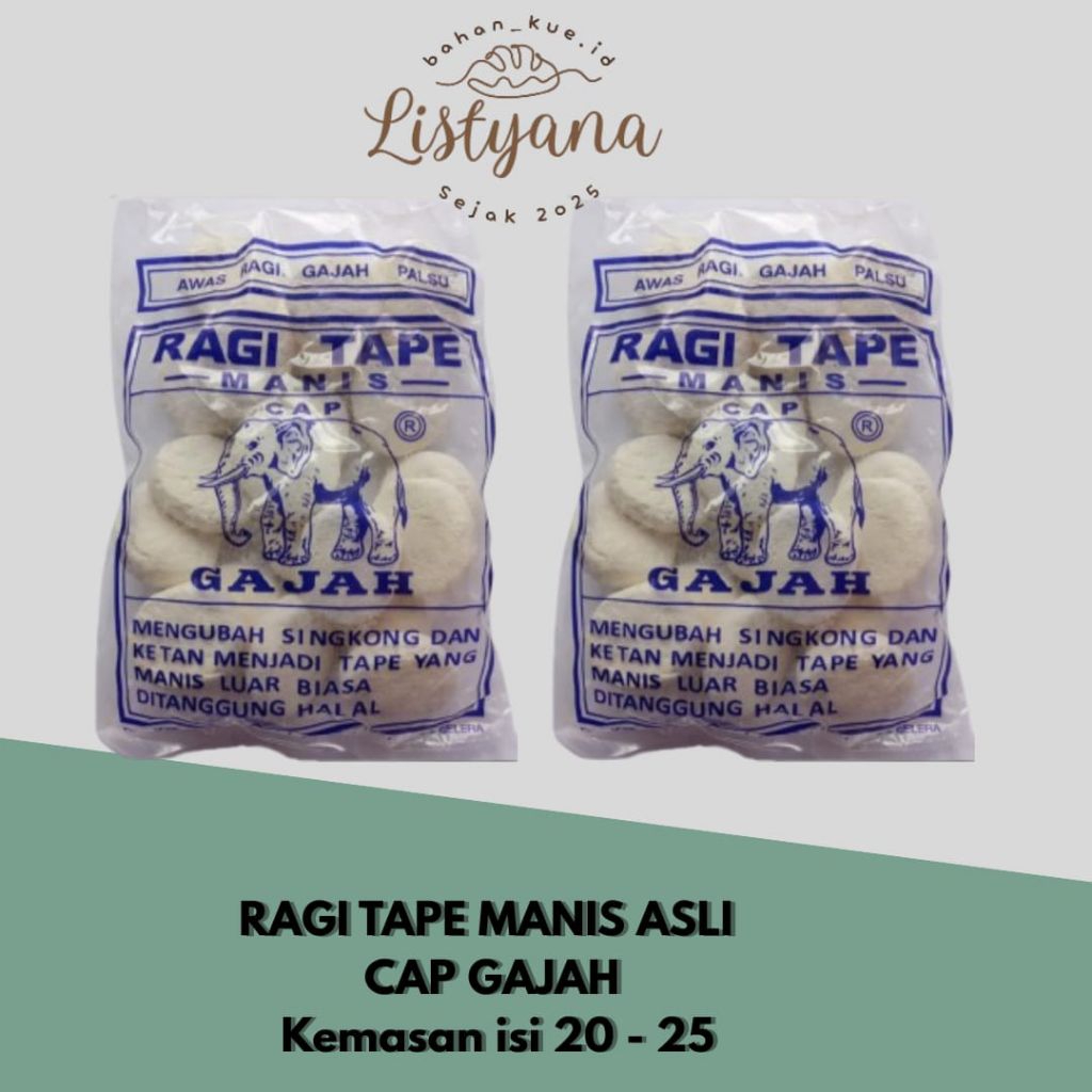 Ragi Tape / ragi tape cap gajah / ragi singkong /ragi asli