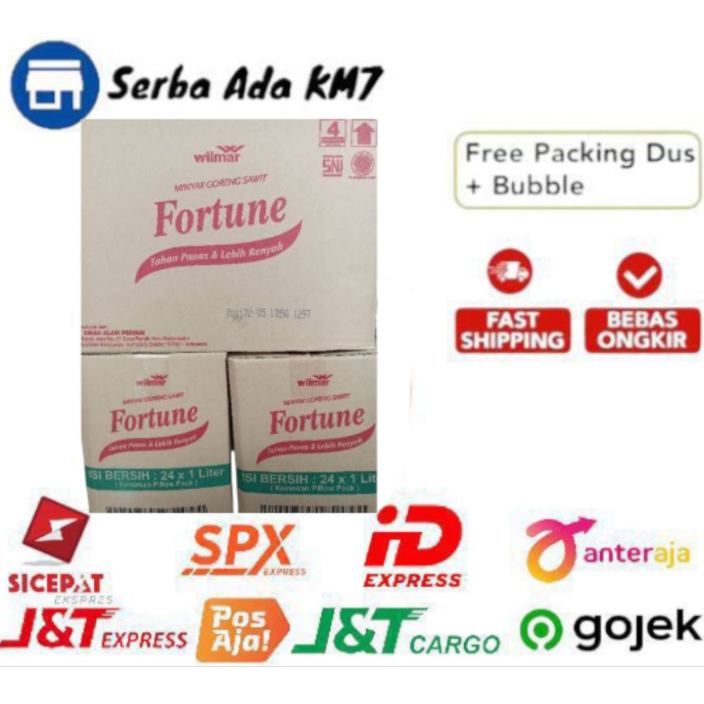 MINYAK GORENG FORTUNE / MINYAK SAWIT BANTAL 1 LITER / 1 DUS (ISI 24 PCS )