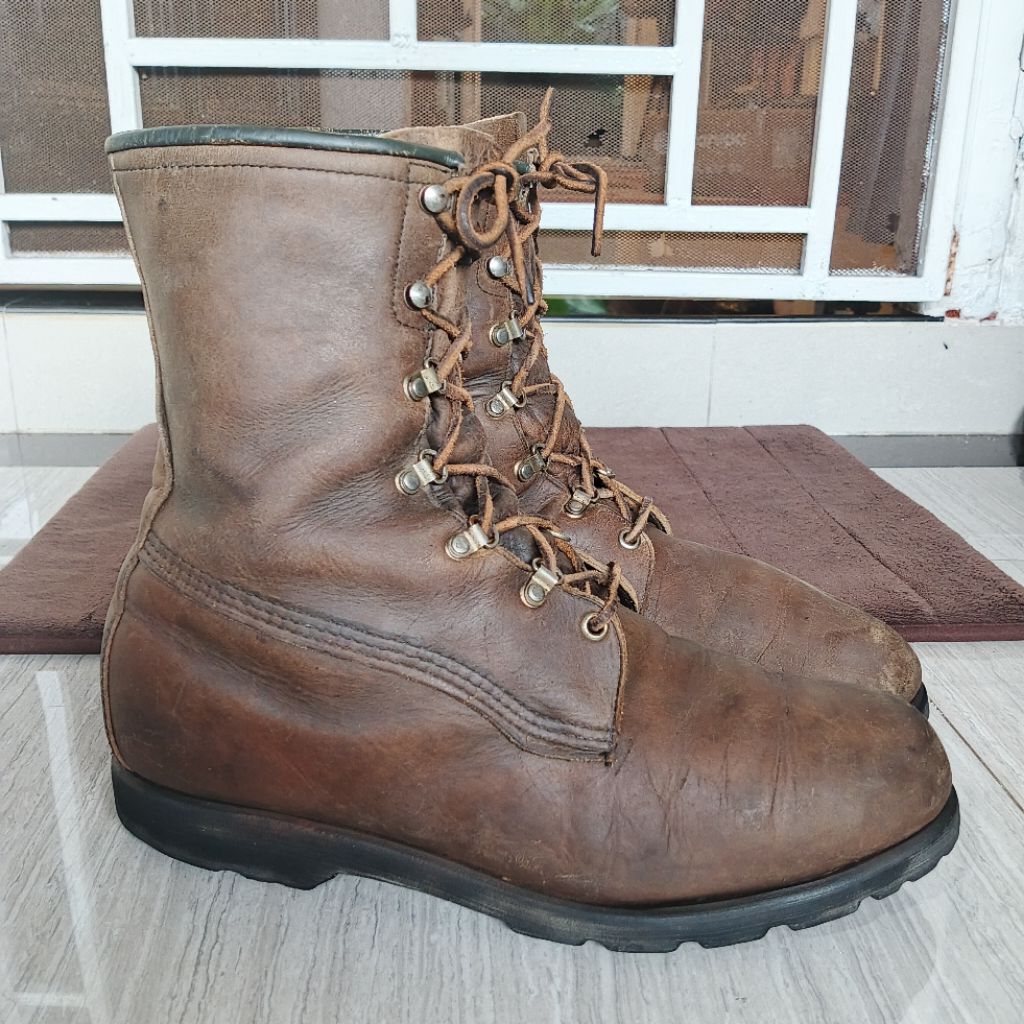 THE SPORTSMAN'S BOOT BROWNING USA Vintage Military Combat Army Hiking Tactical High Boots Biker Moto