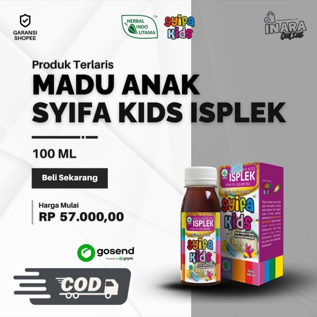 Madu Anak Atasi Asma 100ml - syifa kids ISPLEK untuk keluhan paru dan pernafasan