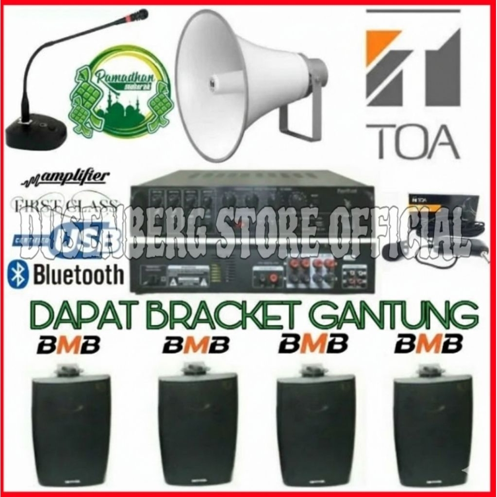 Paket Sound System BMB Kg 511 TOA Mesjid Mushola Indoor 4 - Outdoor 1