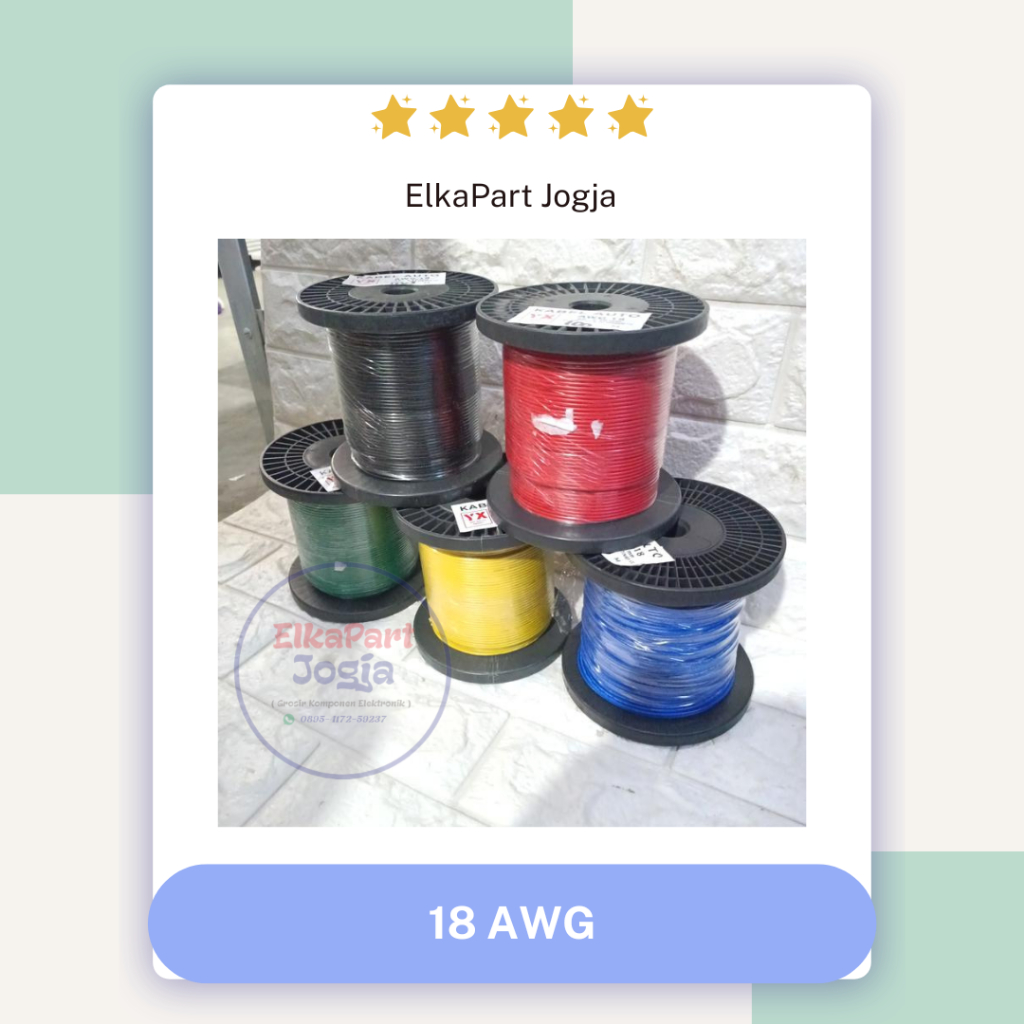 Kabel 18AWG tinned CU serabut kabel 18 AWG ECERAN