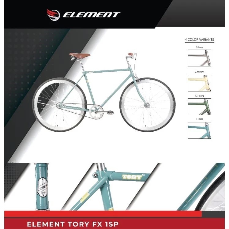 Element Sepeda FIXIE 700c TORY FX Fixed Gear Rem Torpedo