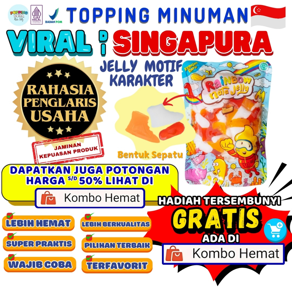 Jelly Motif Karakter Topping Minuman - Jelly Bentuk Sepatu Cocok Untuk Semua Minuman