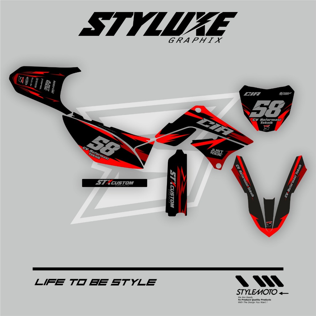 Decal Stiker KLX Old Full Body Custom Desain Bebas — Bahan Premium Glossy / Doff, Tahan Air & UV