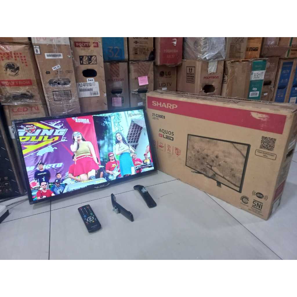 TV LED Sharp 24 Inch HD Digital TV HDMI USB DVBT-T2 Kondisi bekas masih segel 6082F