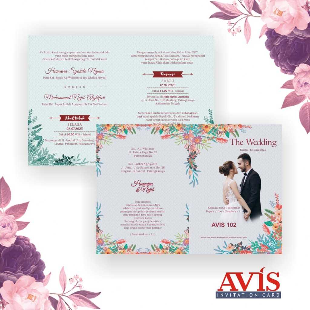 Blangko Undangan Pernikahan AVIS 102 Bisa Tambah Foto