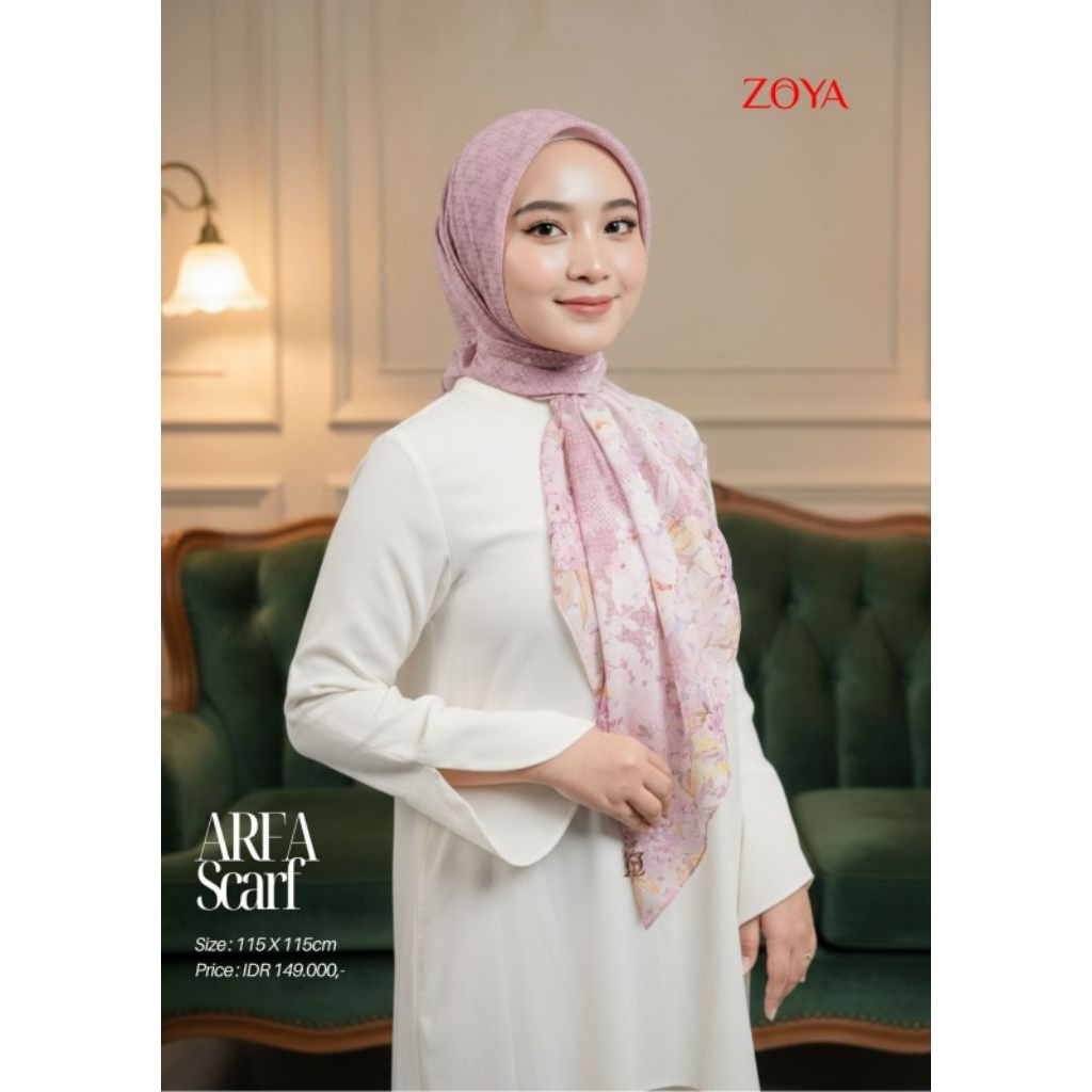 Zoya - ARFA PRINT SCARF HIJAB SEGIEMPAT MOTIF FREE BOX EXCLUSIVE