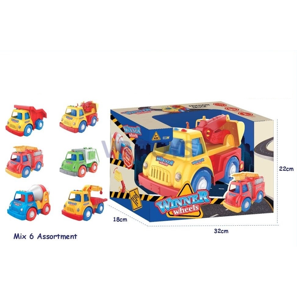 Mainan Anak Mobil Excavator Mobil Mobilan Truk Besar Tanpa Baterai Mainan Mobil Dorong