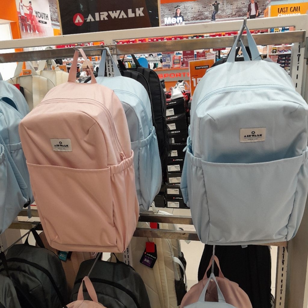 Airwalk backpack tas ransel pink & biru