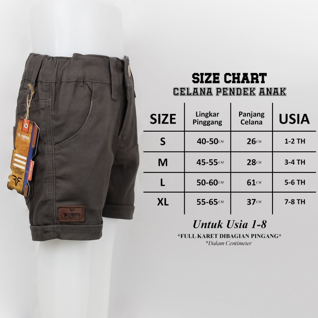 CELANA ANAK PENDEK MODEL TERBARU USIA 2-9/5ORGINA R-TWO