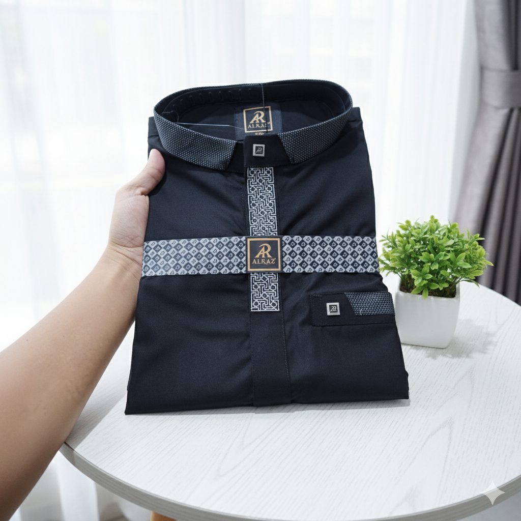 ALRAZ Koko  jumbo pendek - Hitam  Premium Sauqi