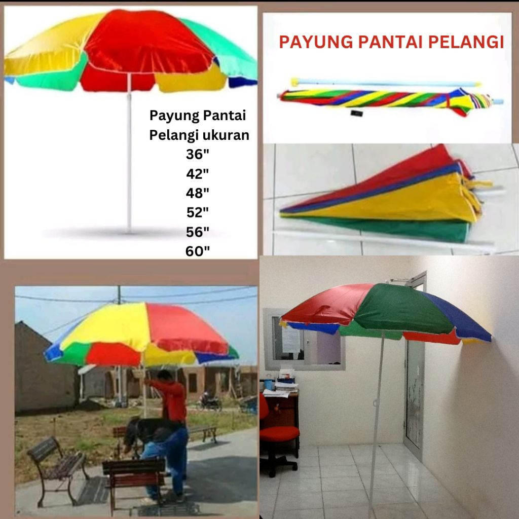 Payung Pantai Pelangi | Payung Pantai Polos