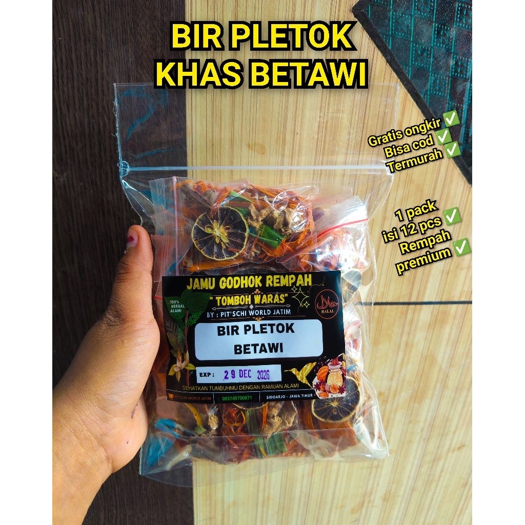 WEDANG REMPAH BIR PLETOK KHAS BETAWI  PREMIUM 1 PACK ISI 12 PCS// WEDANG REMPAH BIR PLETOK BETAWI 1 