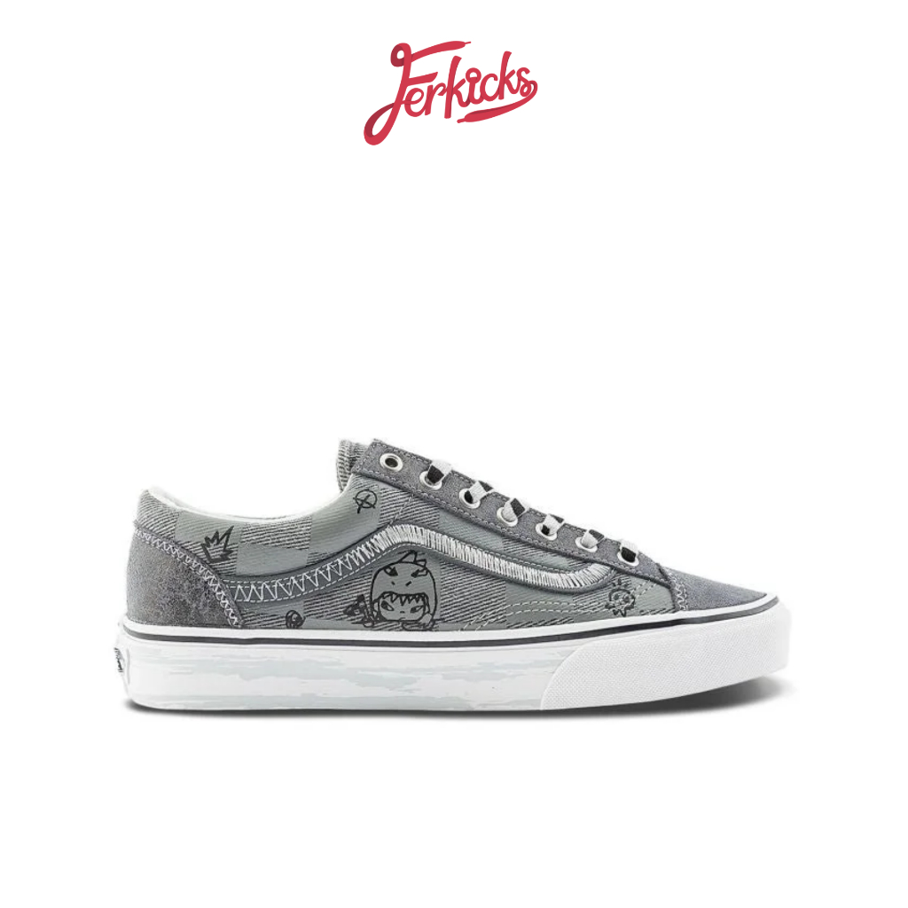sepatu sneakers OLD SKOOL STYLE 36 HIRONO GREY BLACK DENIM