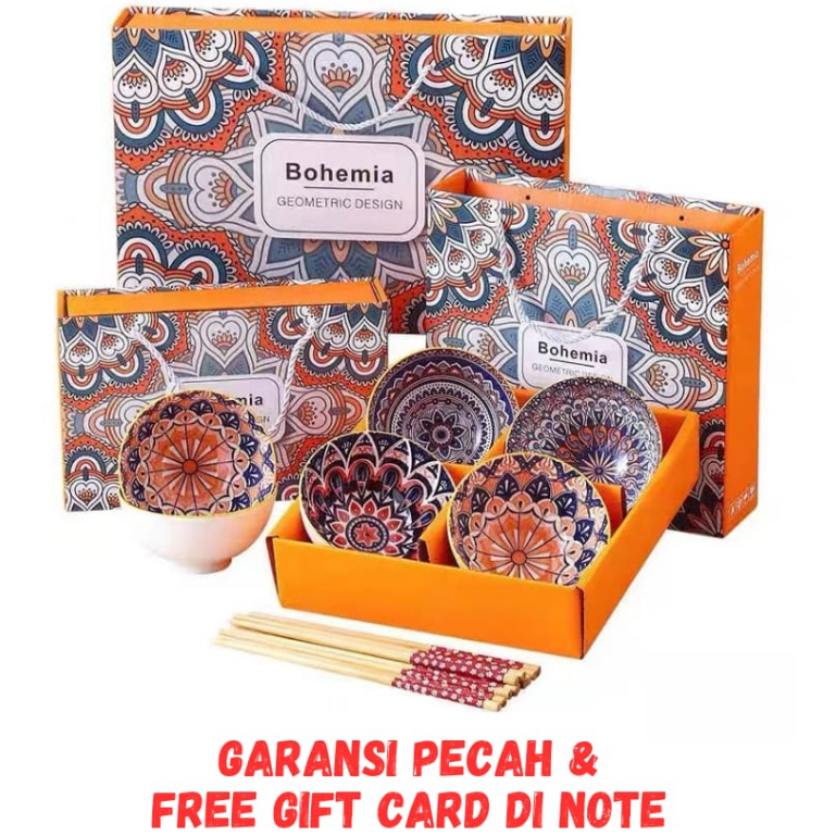 [ HAMPERS DAN SOUVENIR ] Hampers Bohemia set / SET Piring / SET Mangkuk / Eiko Japanese style bowl /