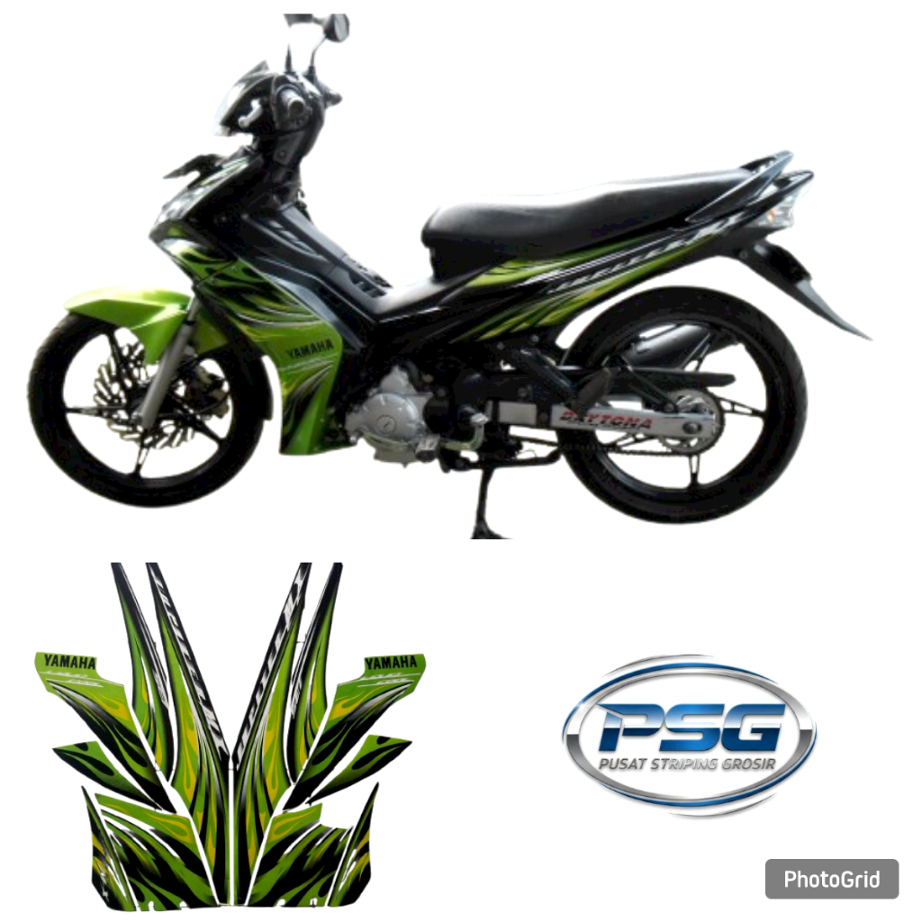 STIKER STRIPING JUPITER MX LIS BODY MOTOR JUPITER MX 2009 2010 WARNA HIJAU