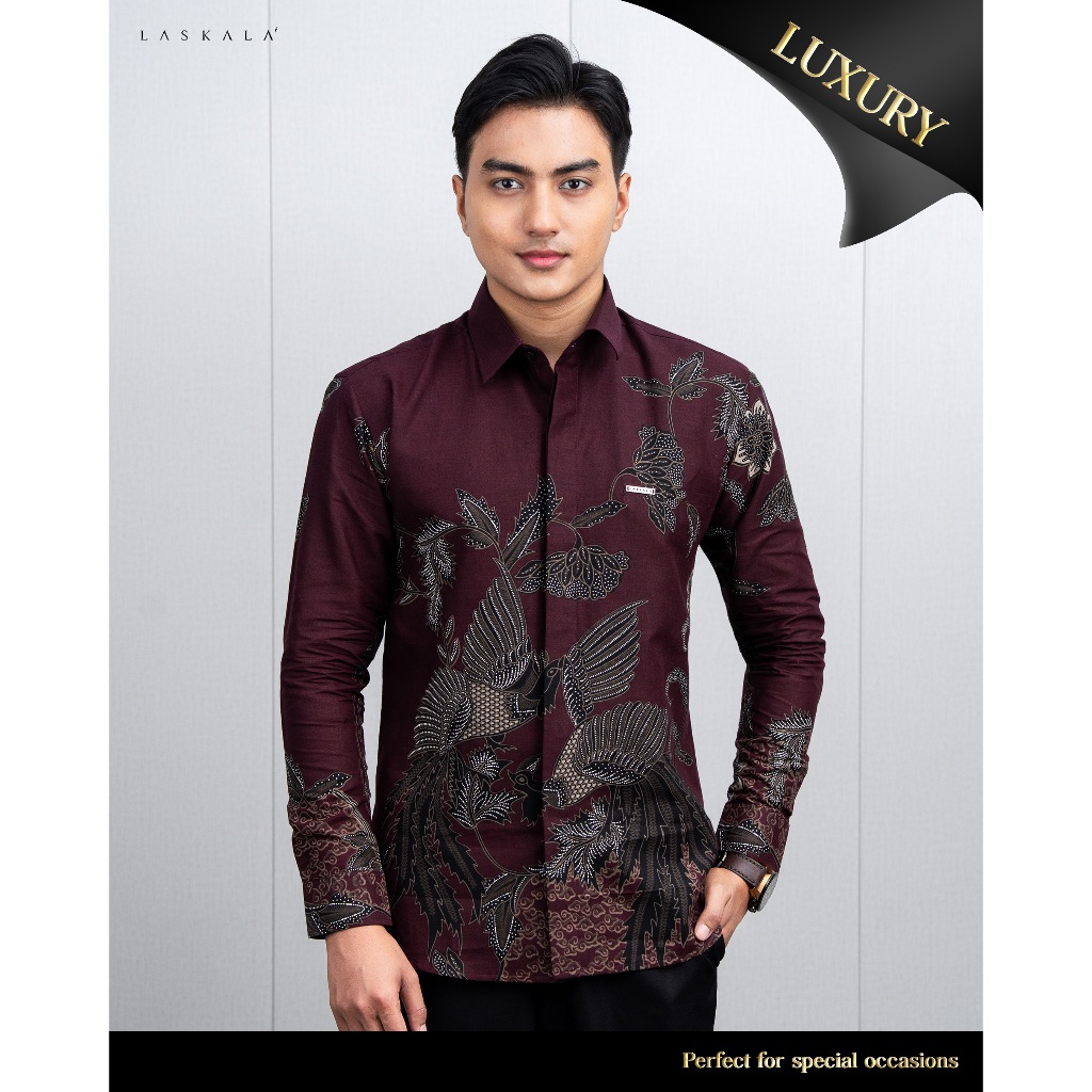 Laskala Batik Premium Sahir Kemeja Batik Pria Slimfit Lengan Panjang