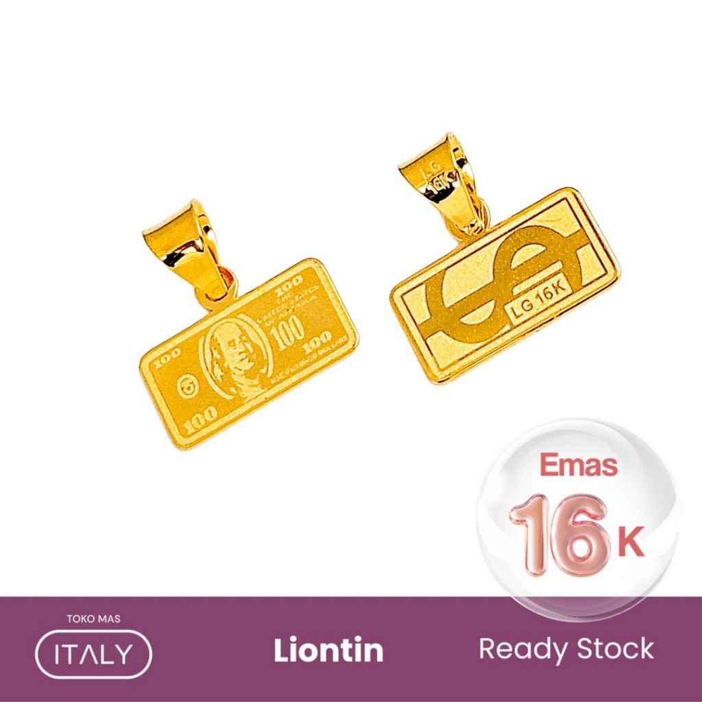 Liontin Emas Model Uang Dolar 16K