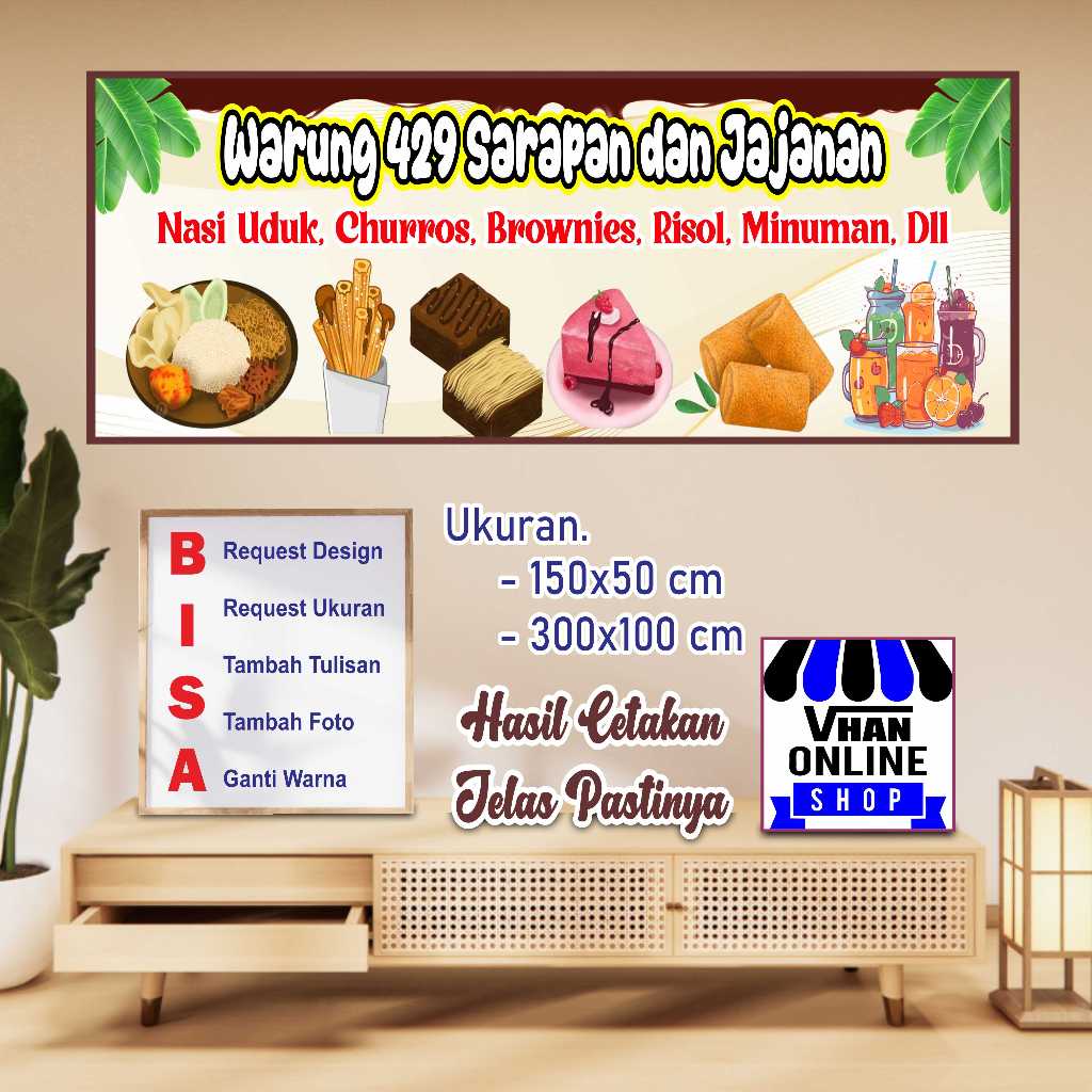 Cetak Spanduk Banner Toko Makanan Bisa Request Keren